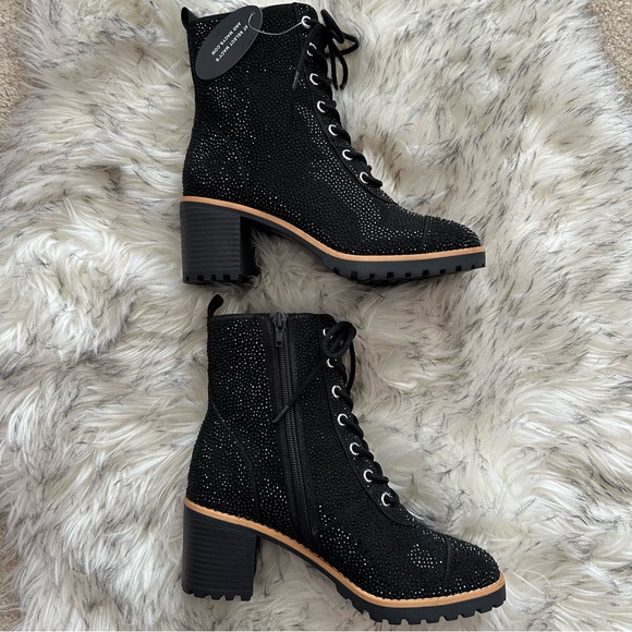 INC Rhinestone Almond Toe Mid-Calf Boots - Picture 1 of 15